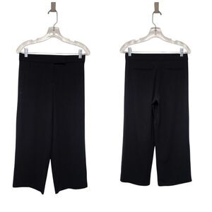 DKNY Women's Black Solid Mid-Rise Straight-Leg Cropped Dress Pants Size 2
